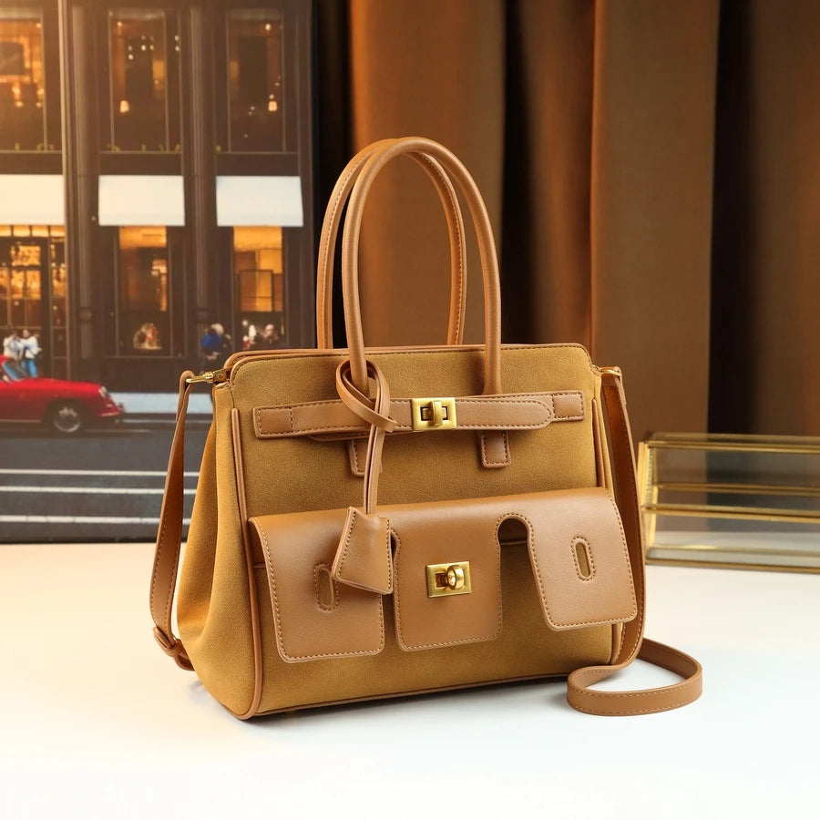 Square Business Shoulder Bag, Compact Modern Satchel - product photo 1