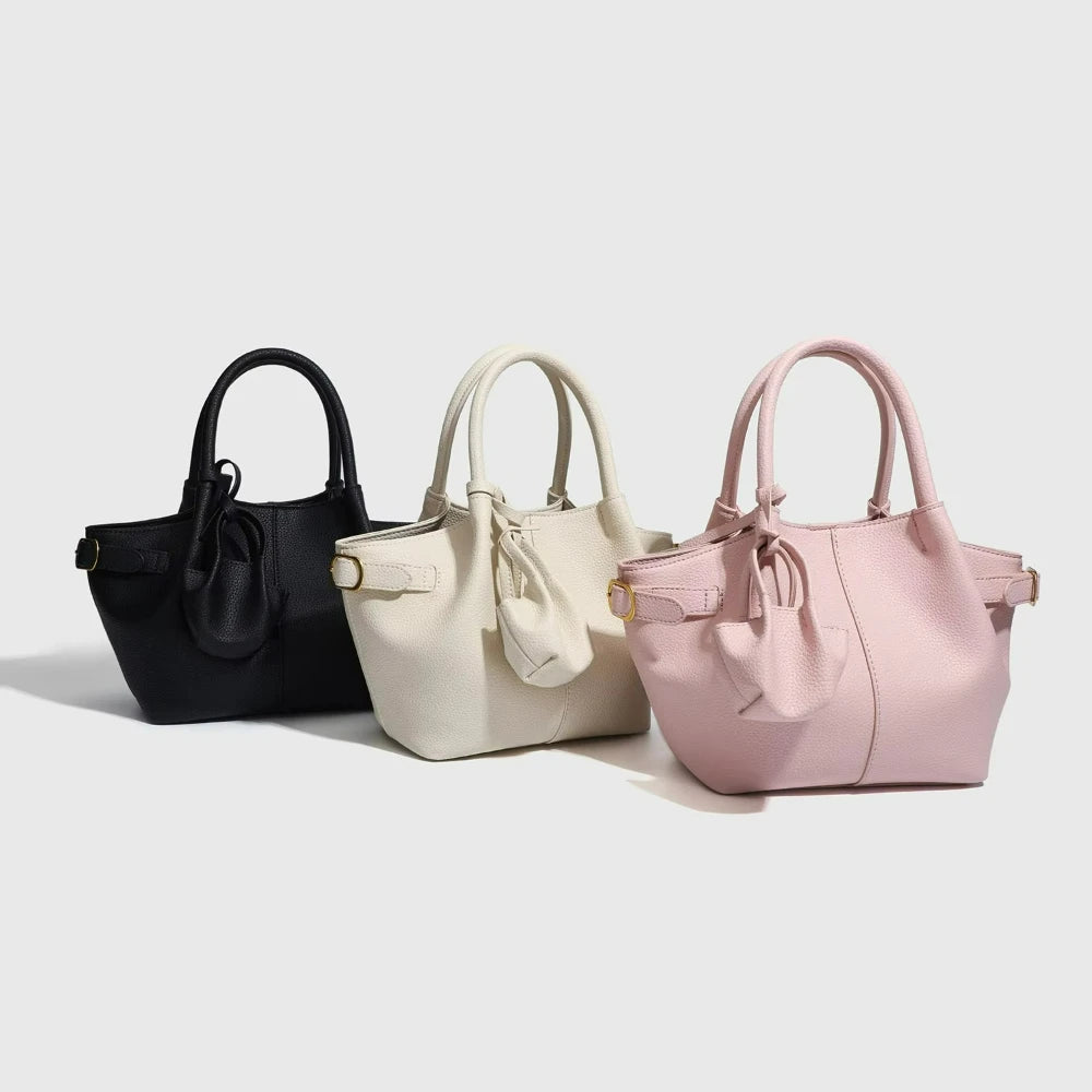 Minimalist Barrel Shoulder Bag, Solid-Colour Tote - product photo 1