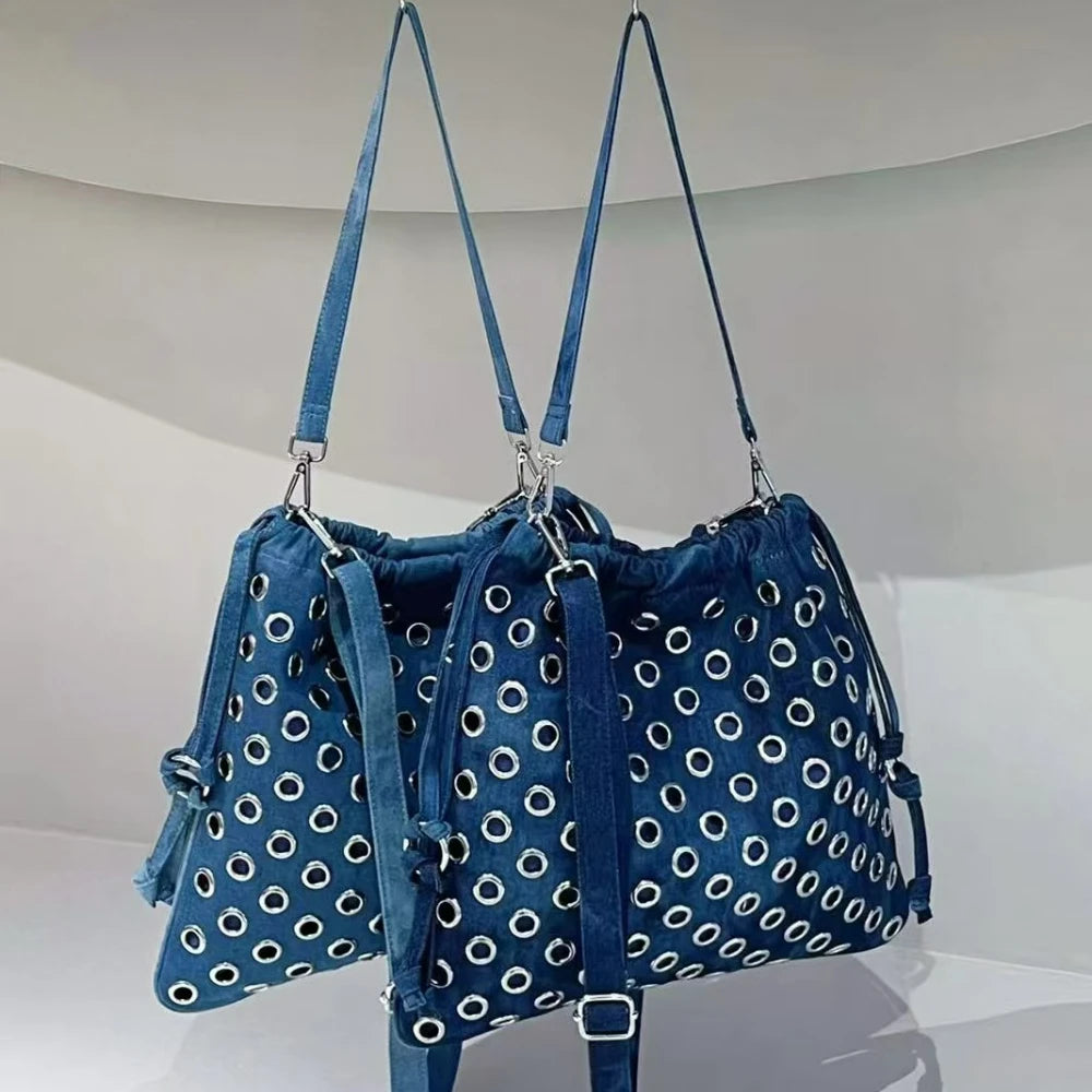 Denim Crossbody Bag, Large-Capacity Shoulder Bag - product photo 2