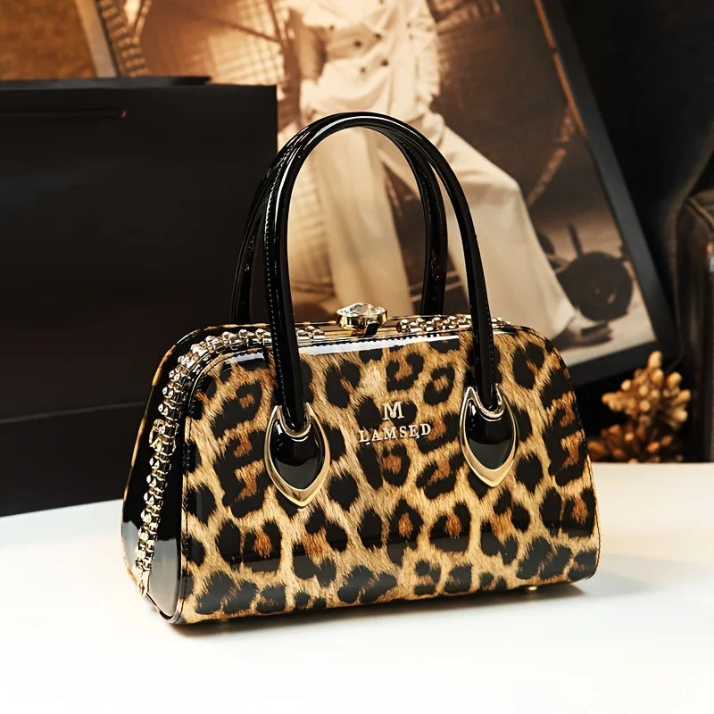 Rhinestone Vintage Satchel, PU Storage Handbag - product photo 3