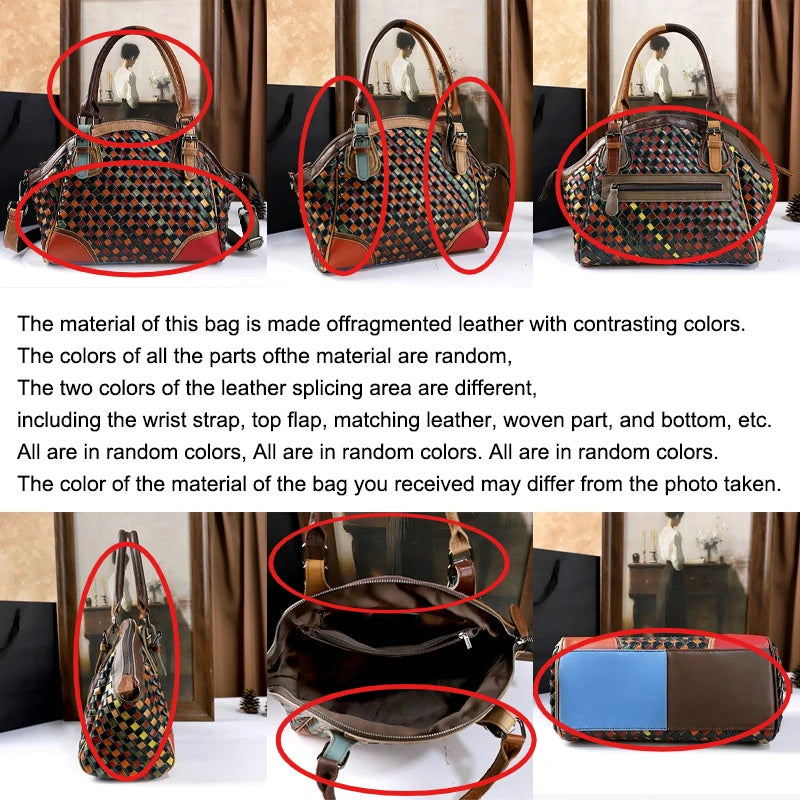 Hand-Woven Genuine Leather Shell Bag, Large Crossbody - product photo 3