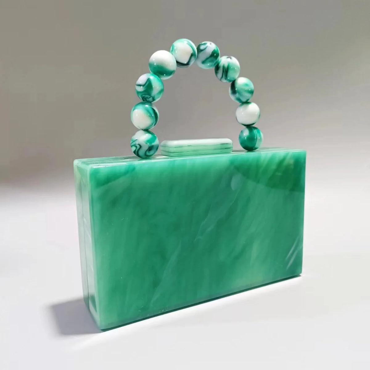 Pearlescent Beaded Dinner Bag, Acrylic Evening Purse - product photo 6