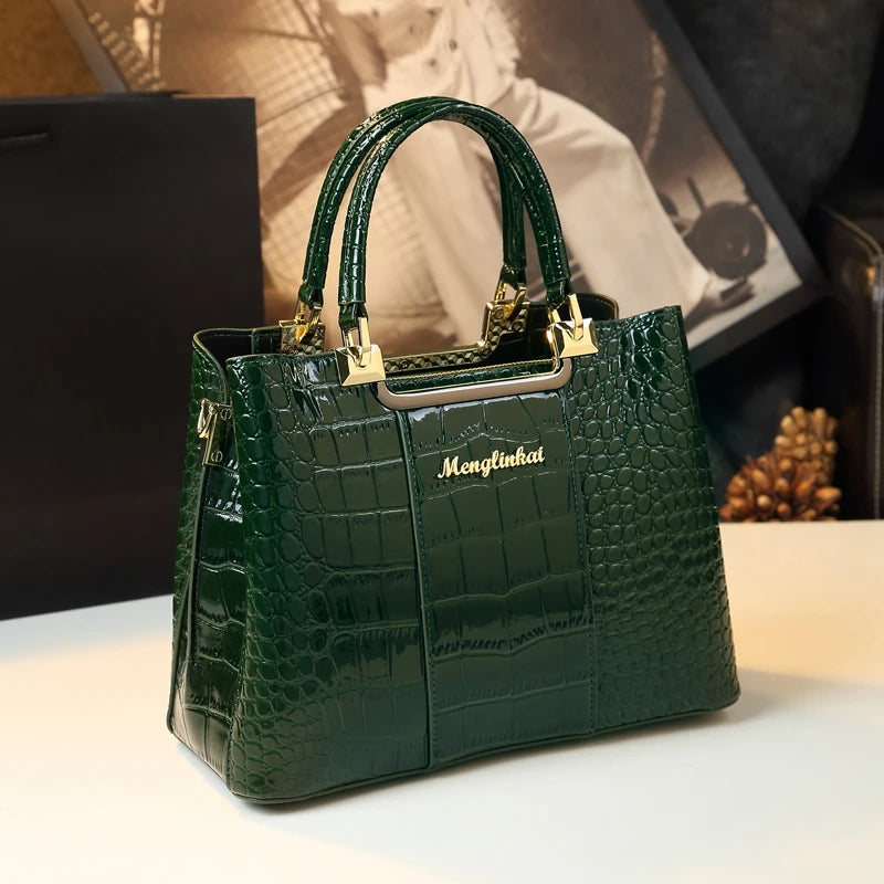 Alligator-Texture Tote, Large Travel Crossbody Bag - product photo 1