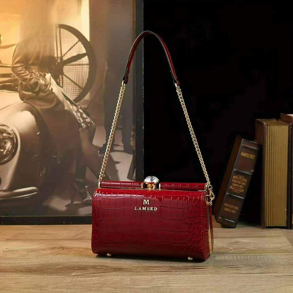 Alligator-Pattern Evening Clutch, Single-Handle Shoulder Bag - product photo 1