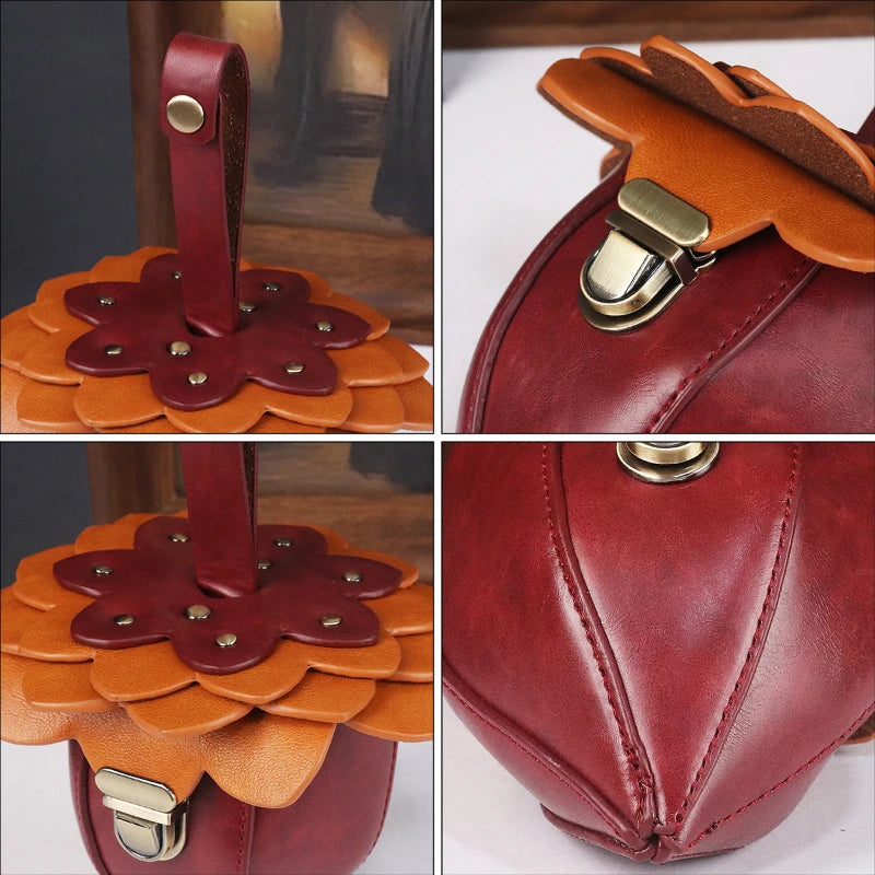 Pinecone-Shaped Mini Bag, Geometric PU Handbag - product photo 6