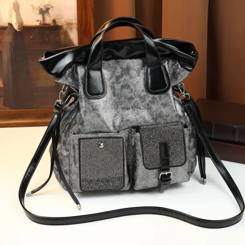 Retro Embossed Tote, Large-Capacity Shoulder Bag - product photo 4