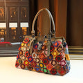 Boho Patchwork Cowhide Shoulder Bag - product photo 1