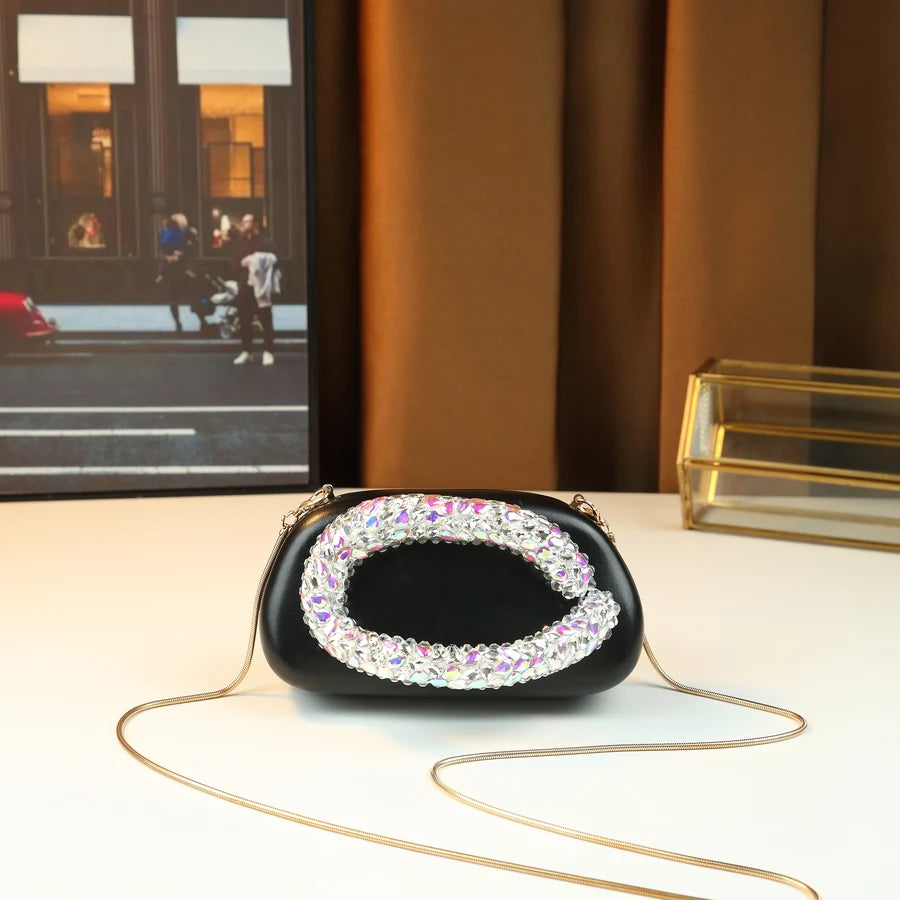 3D Round Evening Bag with Rhinestone Detail - product photo 1