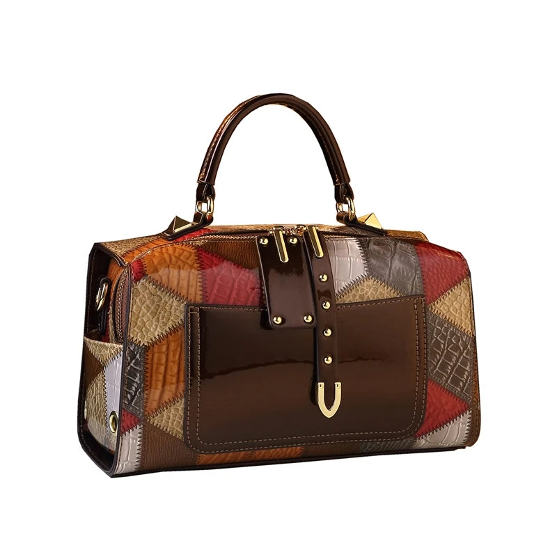 Geometric Print Pillow Bag with Tassel, Retro PU Handbag - product photo 6