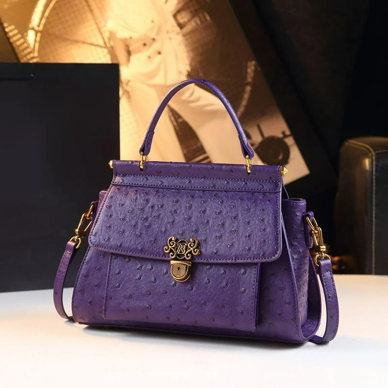 Ostrich-Pattern Shoulder Bag, Large PU Crossbody - product photo 3