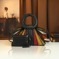 Two-Tone Minimalist Tote Bag, Large PU Handbag - product photo 1