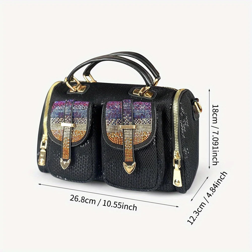Nylon Boston Bag, Casual Travel Crossbody Handbag - product photo 2