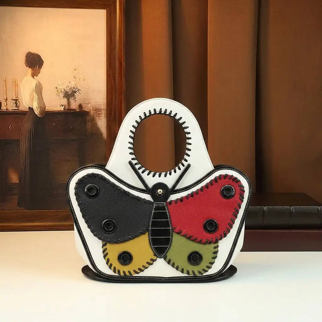 Butterfly-Shaped Bag, Animal-Print Top-Handle Handbag - product photo 1