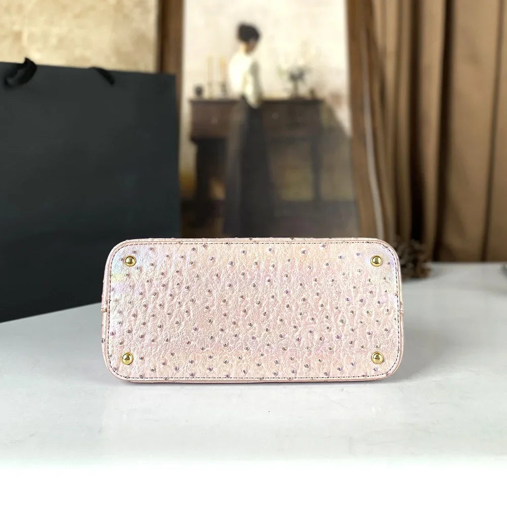 Laser-Light Crossbody Handbag, Ostrich-Pattern PU Bag - product photo 6