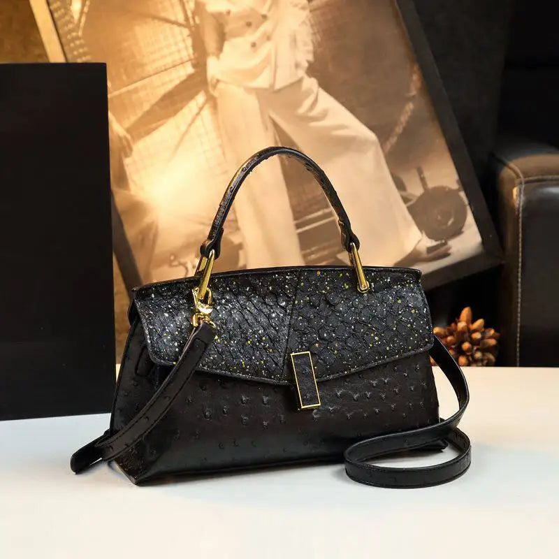Bird-Pattern Handbag, Retro Rotary Buckle PU Bag - product photo 6