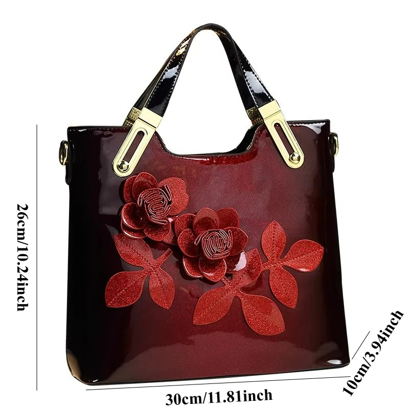Gradient Floral Tote Bag, Large-Capacity Shoulder Bag - product photo 4