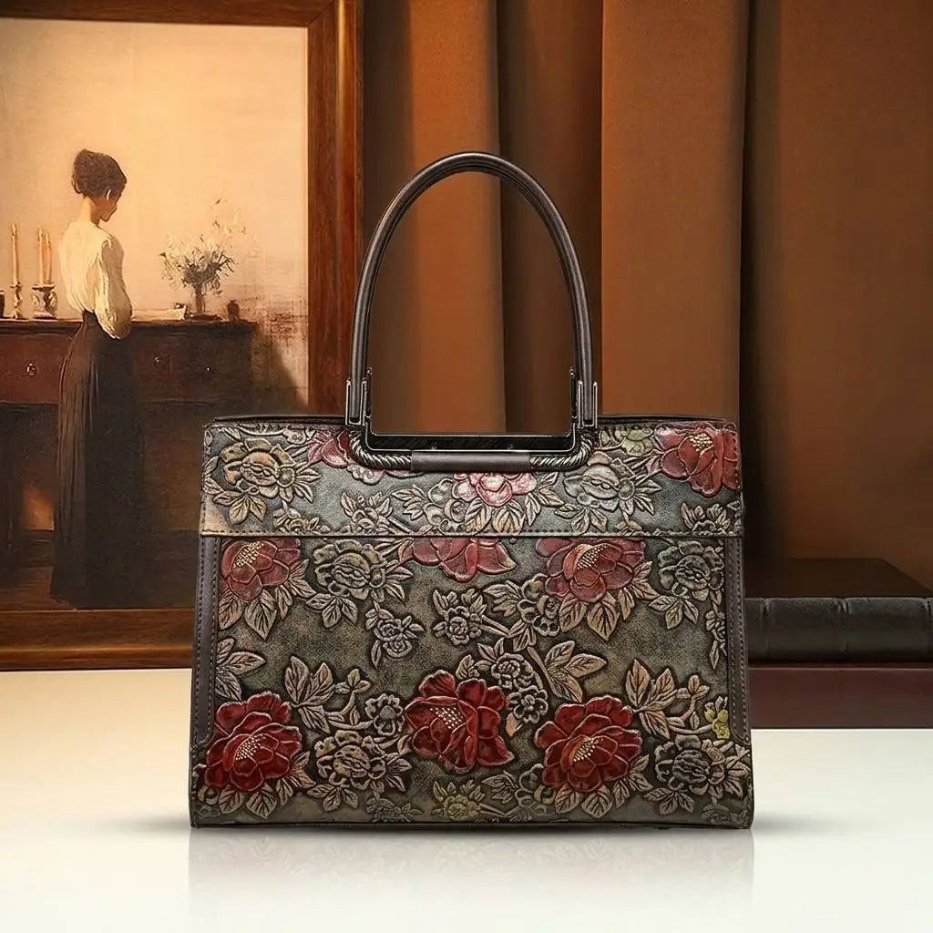 3D Floral Embossed Crossbody Bag, Vintage Shoulder Bag - product photo 1