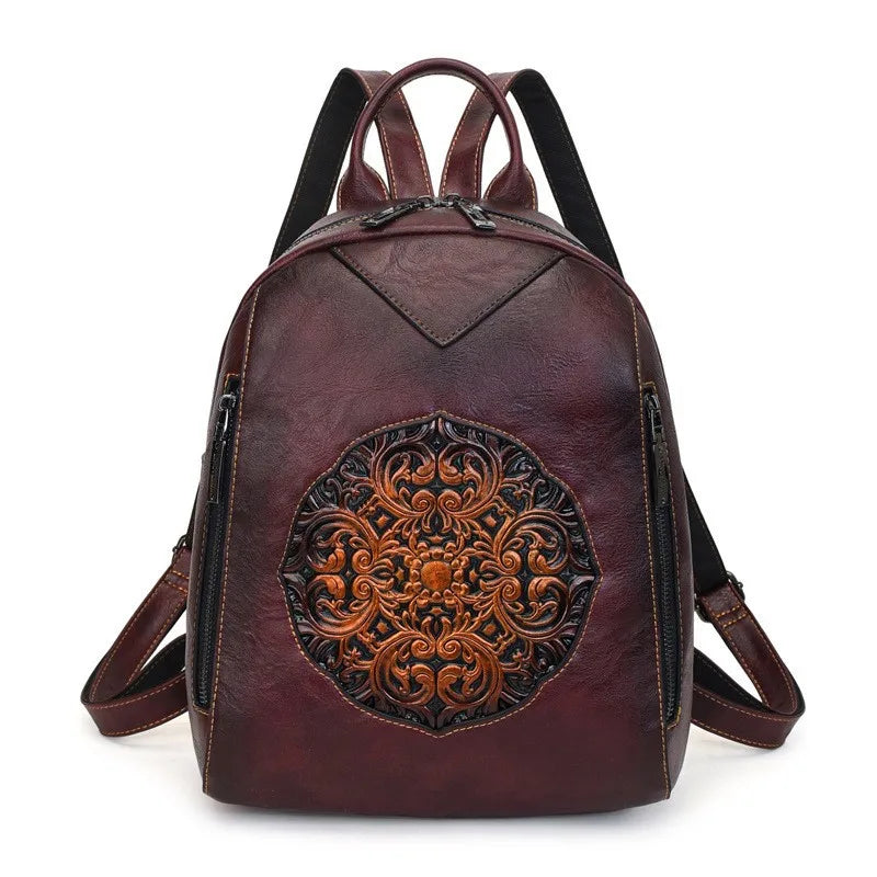 Retro Printed Backpack, Lightweight PU Daypack - product photo 3