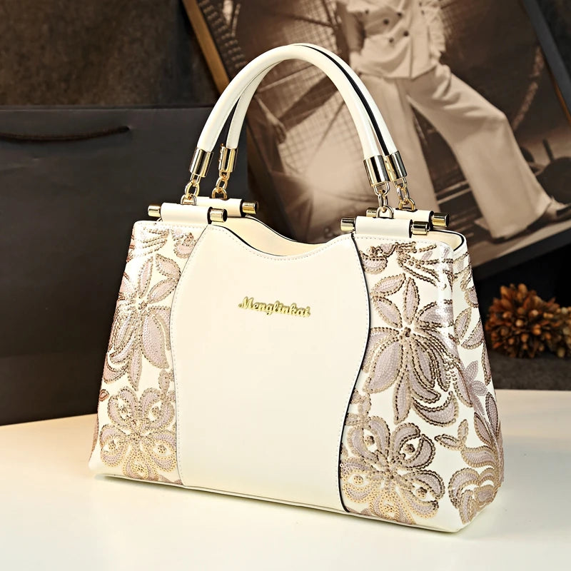 Retro-Pattern PU Tote, Messenger Shoulder Bag - product photo 2