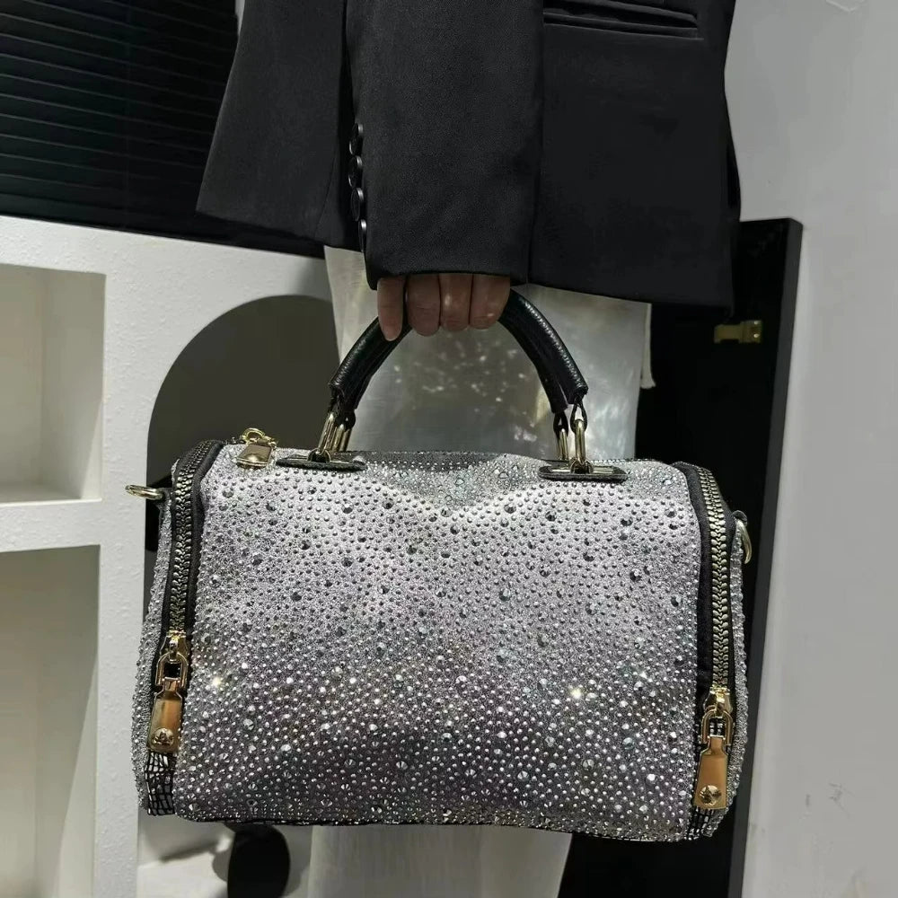 Leopard Print Rhinestone Bag, PU Crossbody - product photo 5