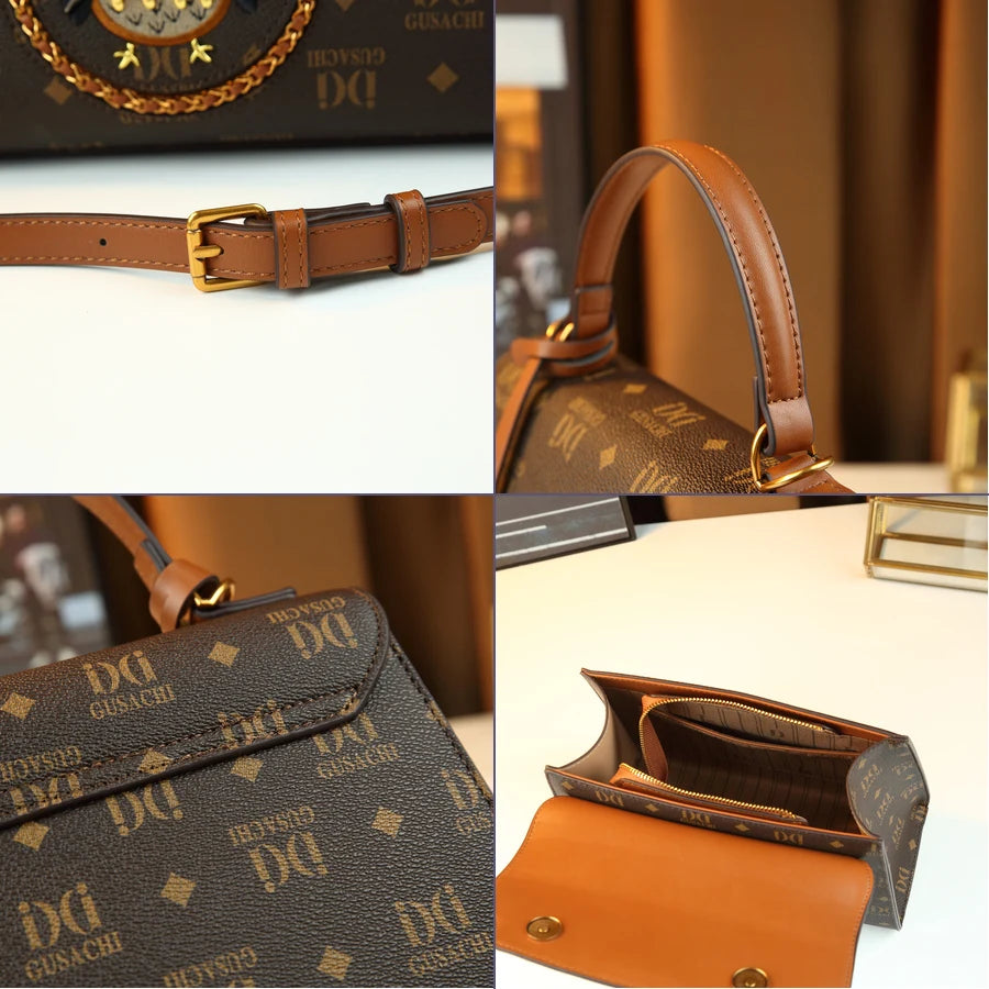 Owl Print Boston Bag, Typographic PU Shoulder Tote - product photo 6