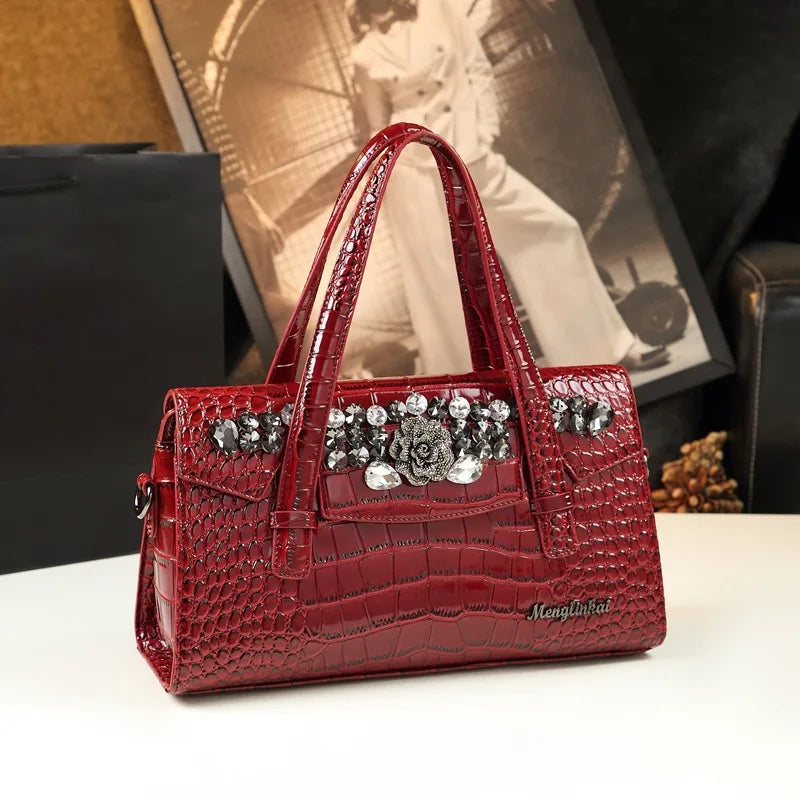Diamond-Encrusted Crossbody Bag, Retro Shoulder Bag - product photo 1