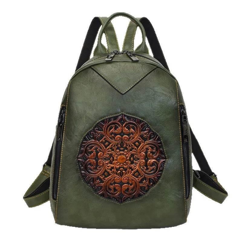 Retro Printed Backpack, Lightweight PU Daypack - product photo 5