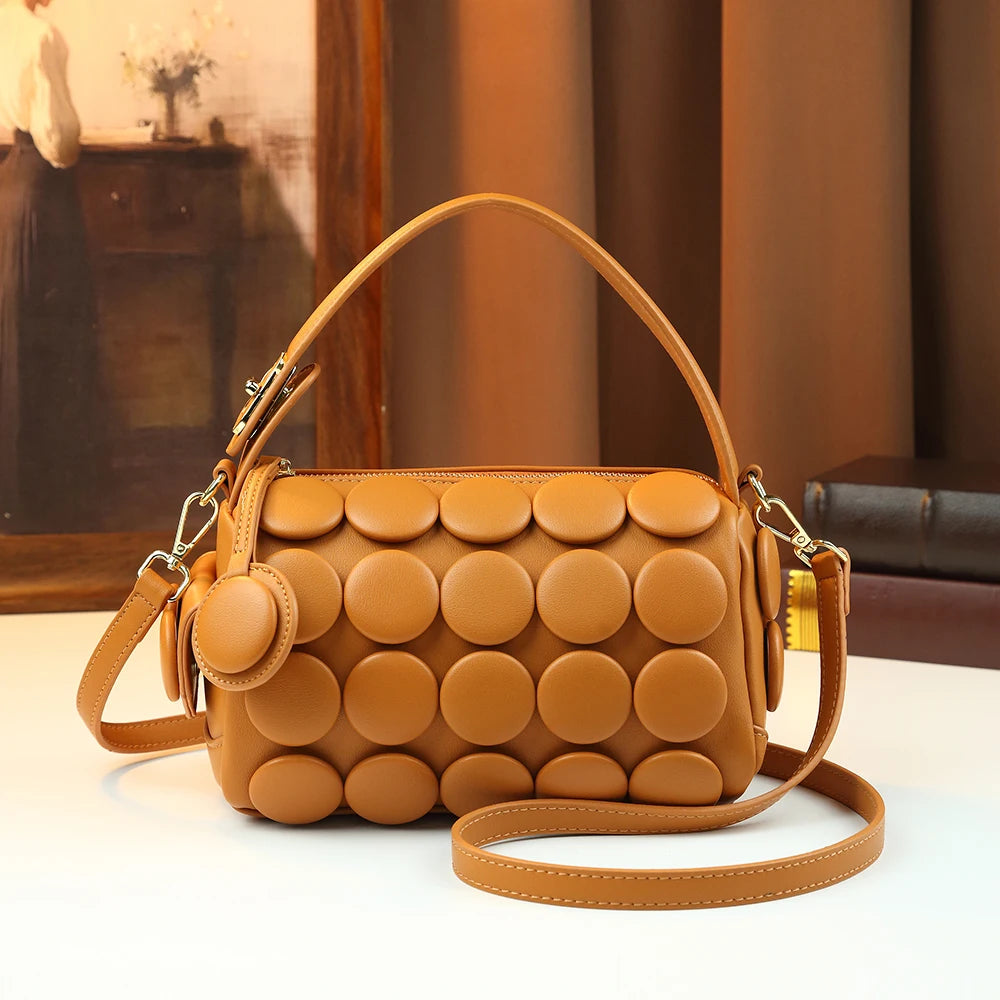 3D Dot Square Bag, Niche PU Commuter Crossbody - product photo 1