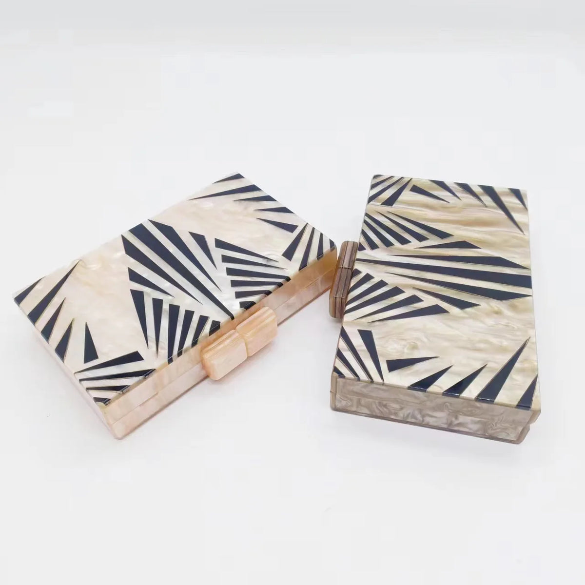 Zebra-Pattern Chain Bag, Acrylic Trapeze Purse - product photo 3