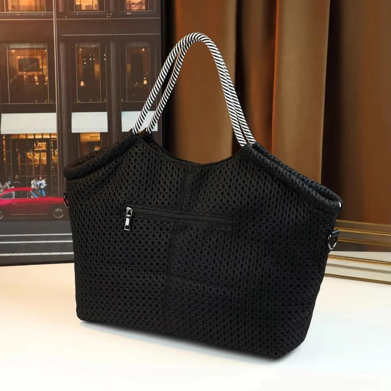 Mesh Bucket Bag with Cartoon Graphic, Travel Tote - product photo 6