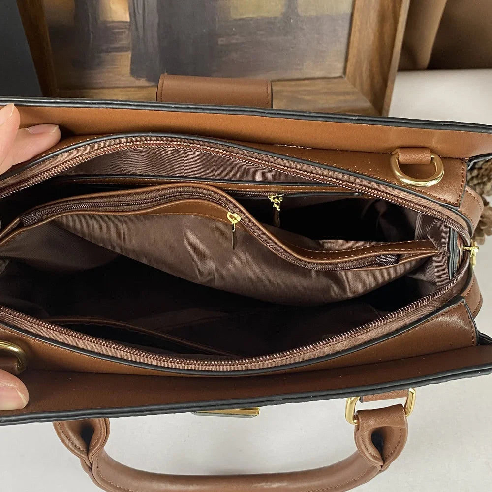 Retro PU Crossbody Bag, Large-Capacity Shoulder Bag - product photo 6