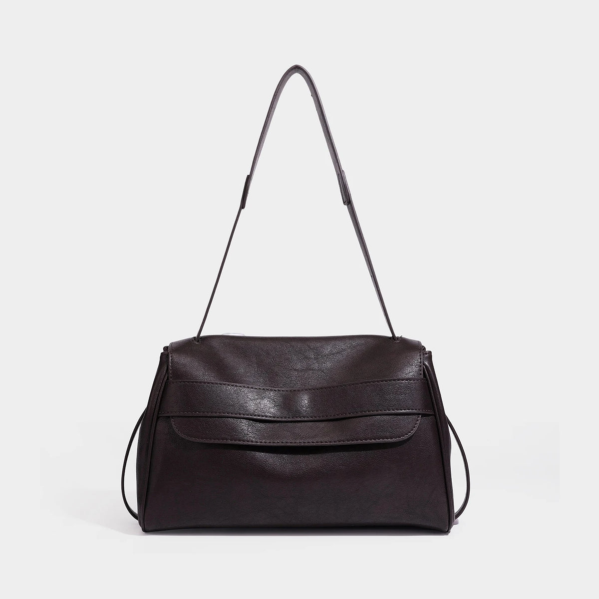 Minimalist Flap Shoulder Bag, Top-Handle Satchel - product photo 2