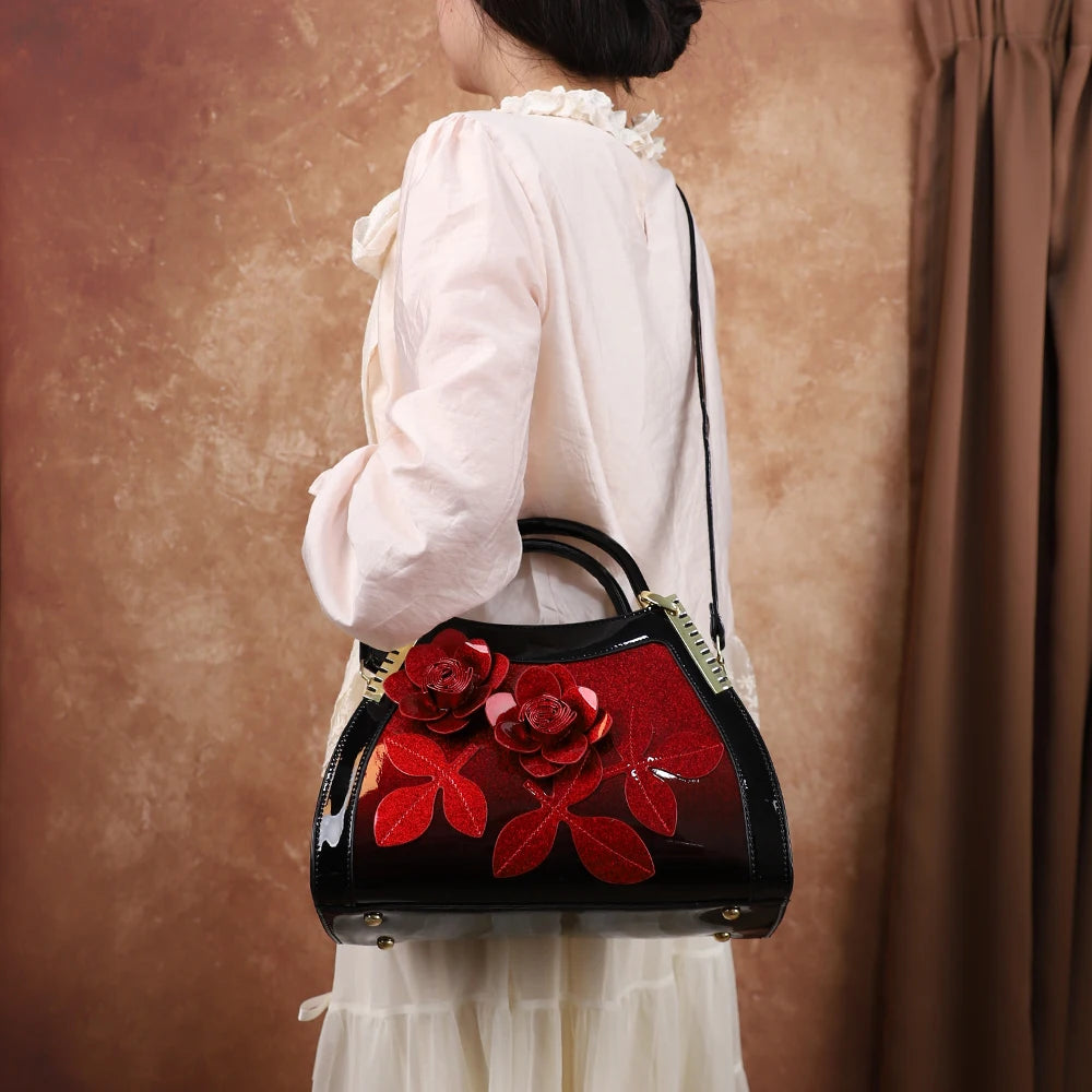 Retro-Pattern Pillow Bag, Applique Shoulder Bag - product photo 4