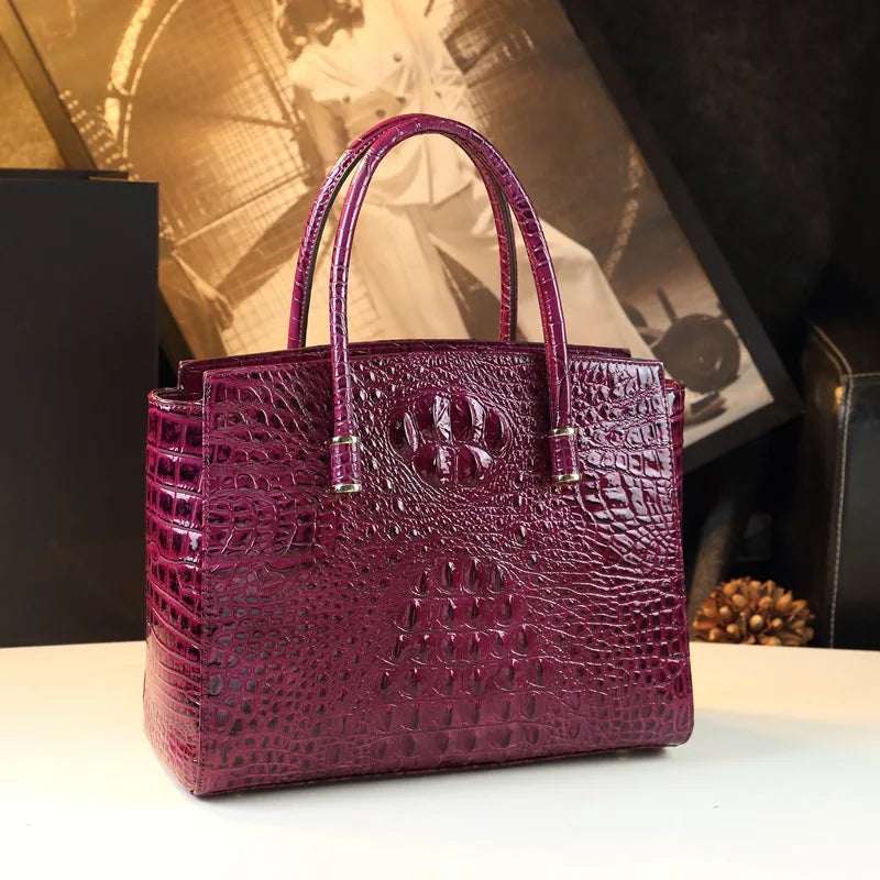 Croc-Pattern Business Shoulder Bag, Large Crossbody - product photo 1
