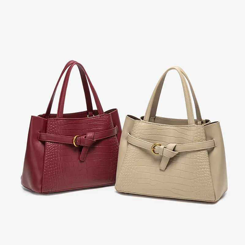 Red Bridal Shoulder Bag, Alligator-Pattern Wedding Bag - product photo 4