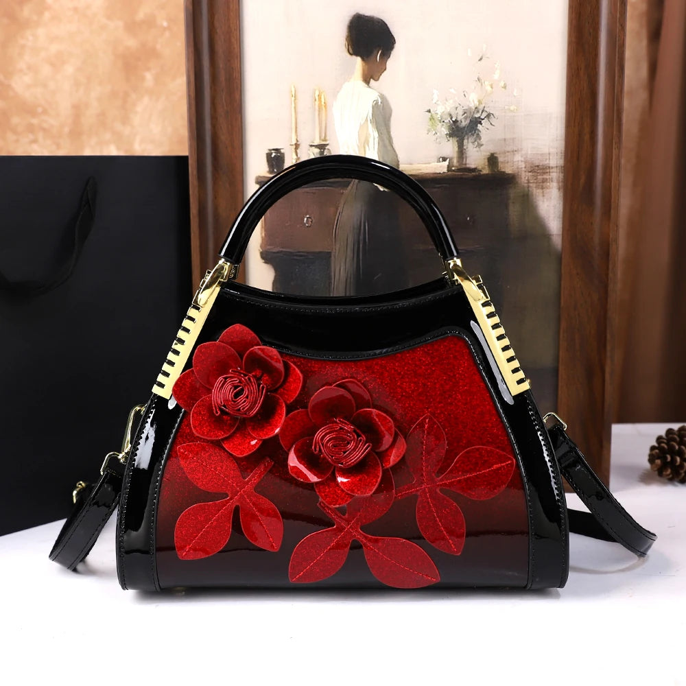 Retro-Pattern Pillow Bag, Applique Shoulder Bag - product photo 1
