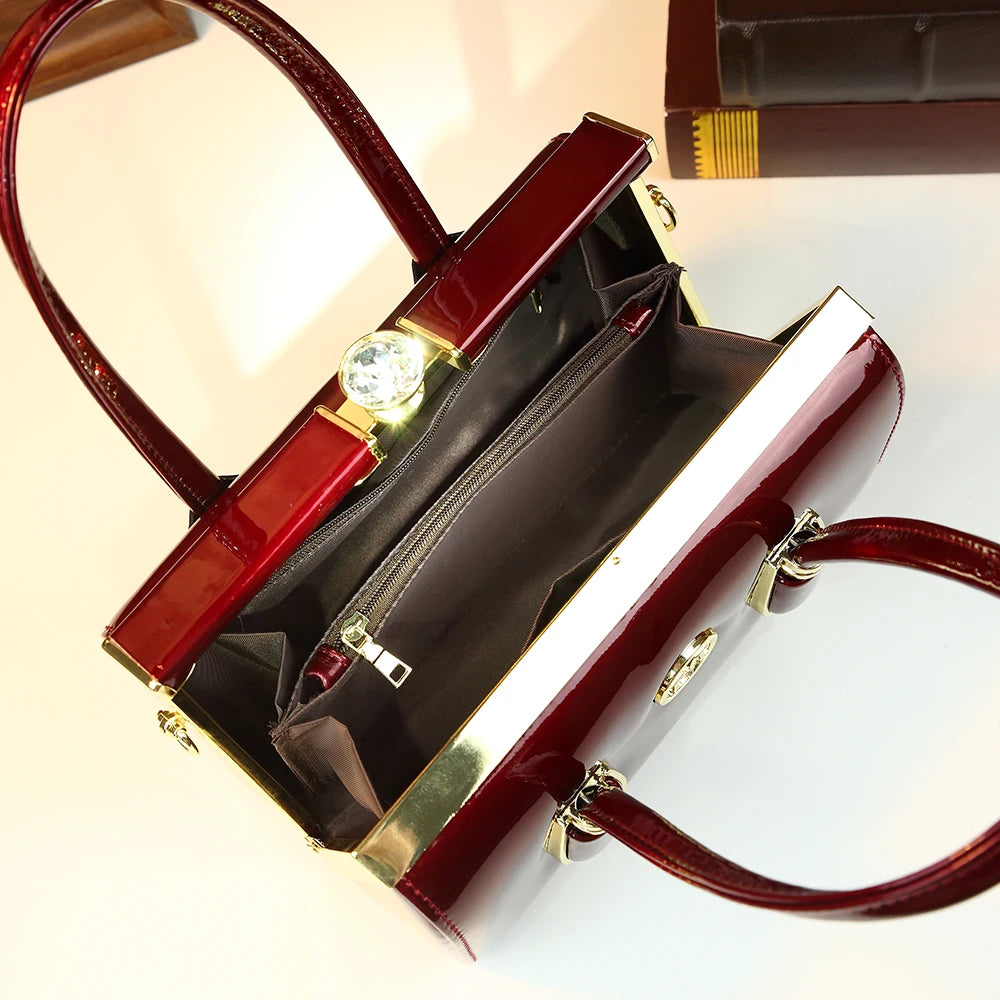 Diamond-Studded Shoulder Bag, Retro PU Crossbody - product photo 6