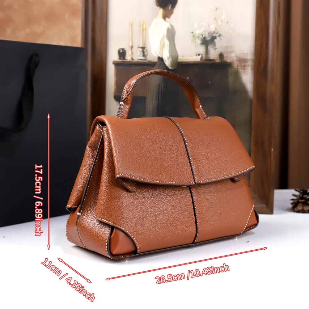 Vintage Buckle Tote Bag, Simple PU Shoulder Bag - product photo 2