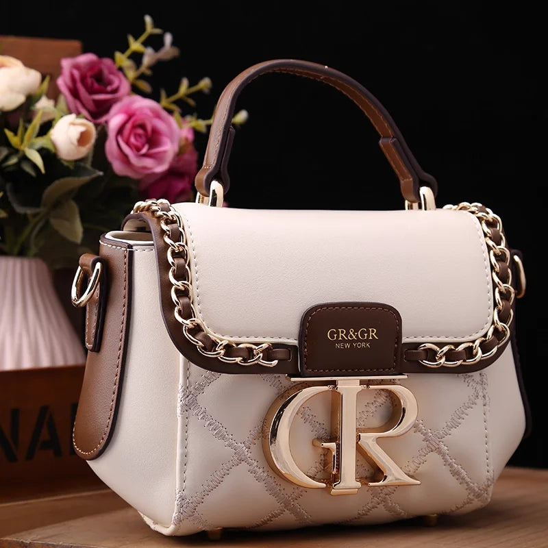 Geometric Flap Bag, Water-Resistant PU Top-Handle Bag - product photo 1
