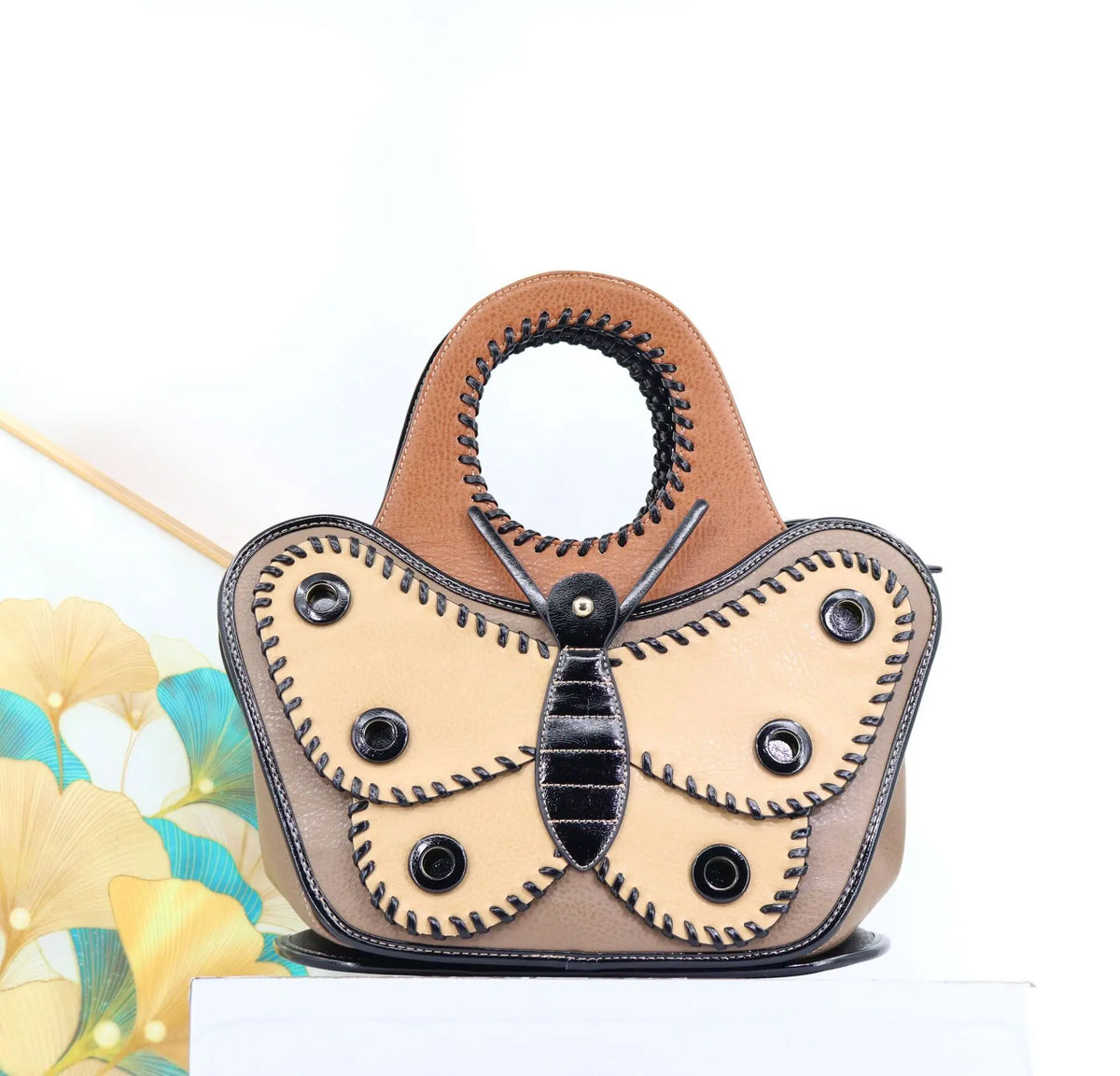 Butterfly-Shaped Bag, Animal-Print Top-Handle Handbag - product photo 6