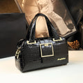 Alligator-Pattern Boston Bag, PU Crossbody Satchel - product photo 1
