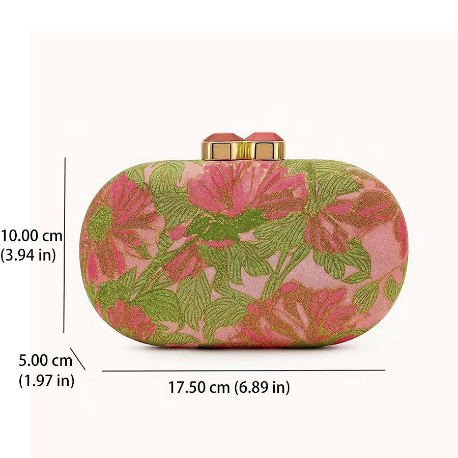 Flower-Embellished Evening Clutch, Satin-Lined Purse - product photo 2