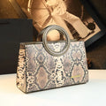Serpentine-Print Tote, Retro Large-Capacity Shoulder Bag - product photo 1