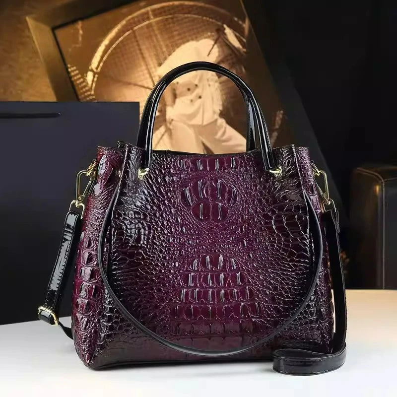 Crocodile-Pattern Bucket Bag, Retro Shoulder Handbag - product photo 4