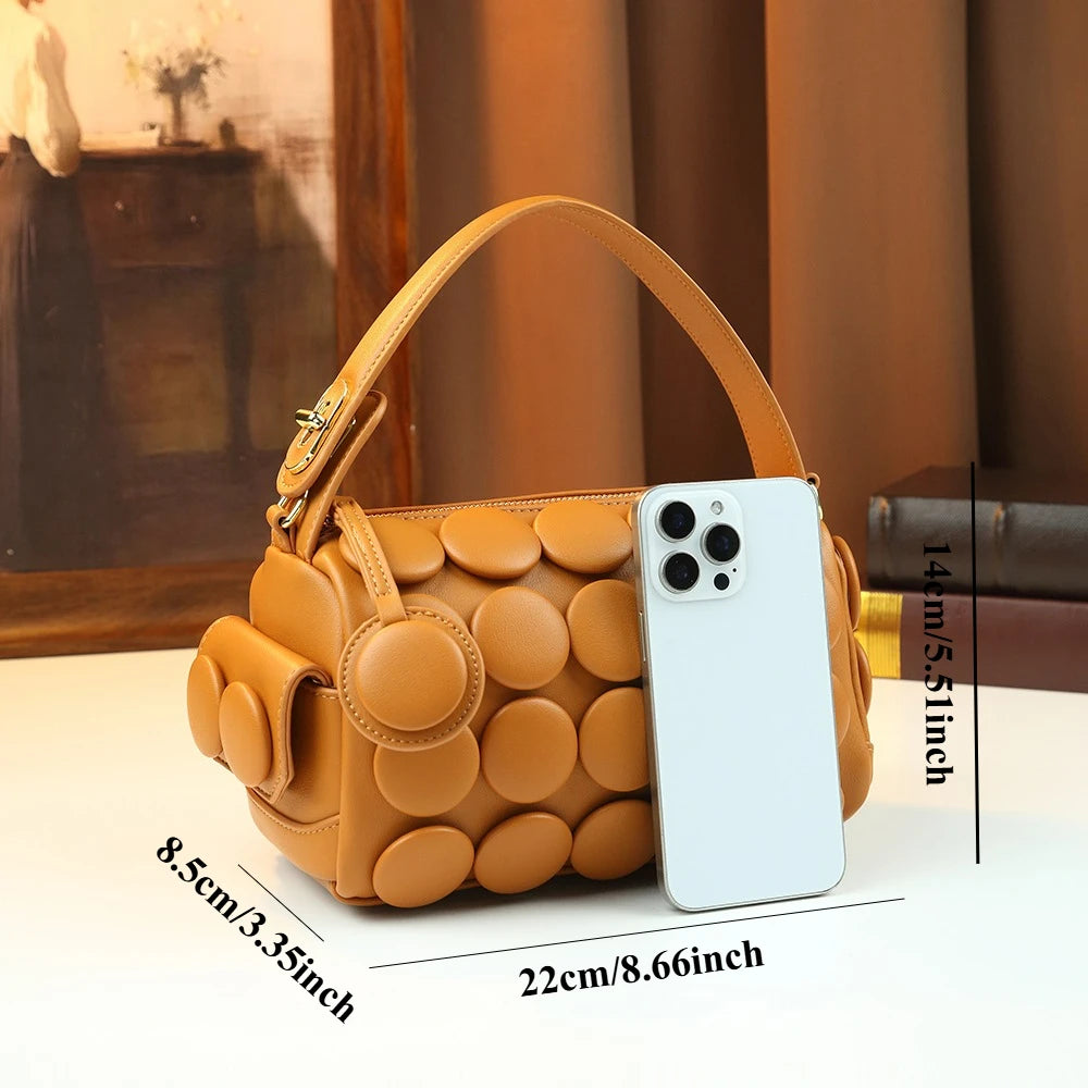 3D Dot Square Bag, Niche PU Commuter Crossbody - product photo 2
