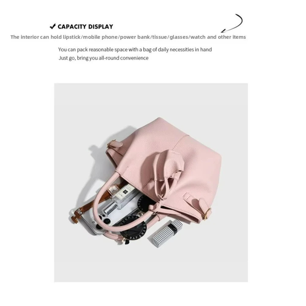 Minimalist Barrel Shoulder Bag, Solid-Colour Tote - product photo 4