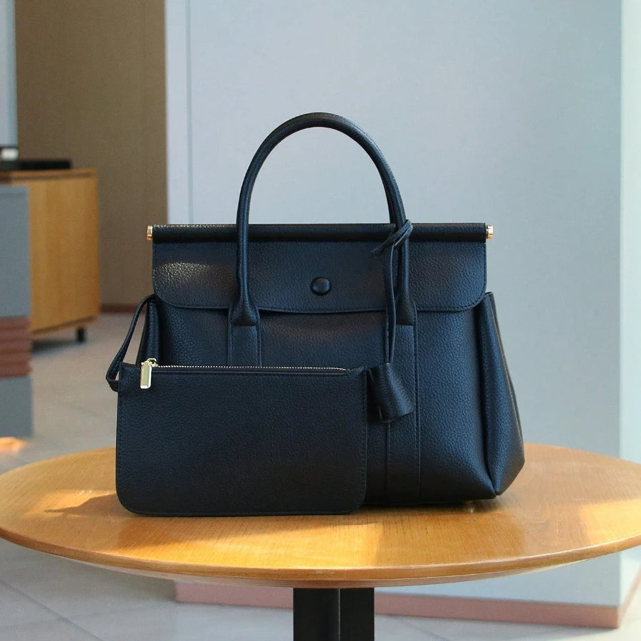 Boston-Shape PU Briefcase, Office Shoulder Bag - product photo 1