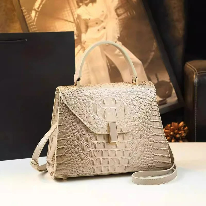 Croc-Pattern Square Bag, Versatile Shoulder Handbag - product photo 6