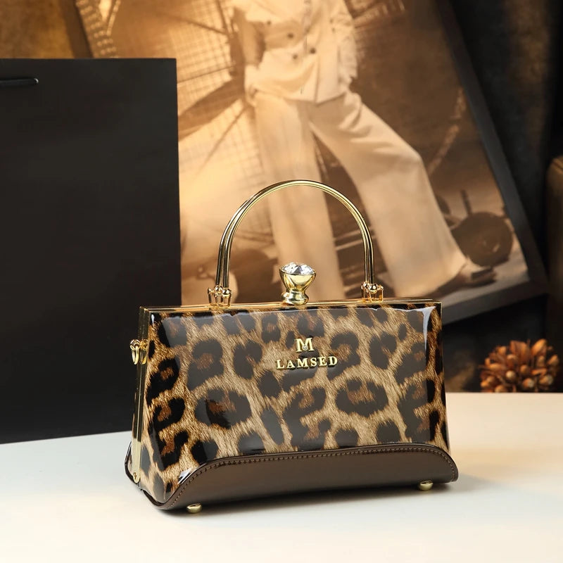 Patent Leopard Mini Shoulder Bag, Party Clutch - product photo 1