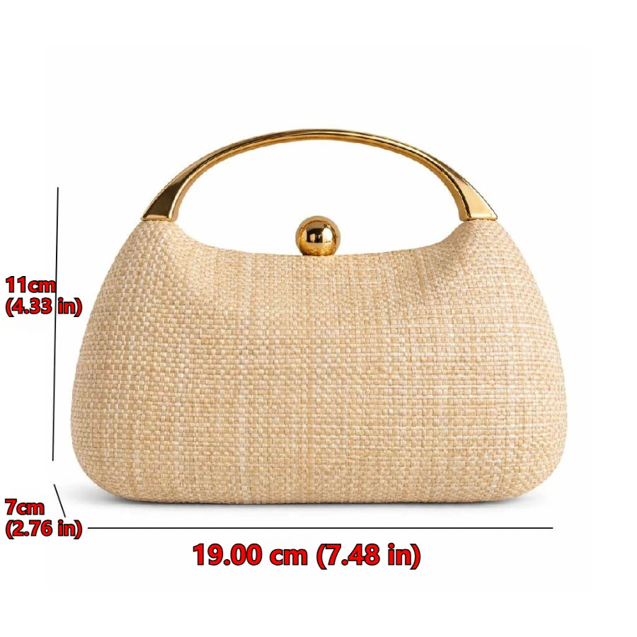 Woven Shell Evening Bag, Embossed Dinner Clutch - product photo 2